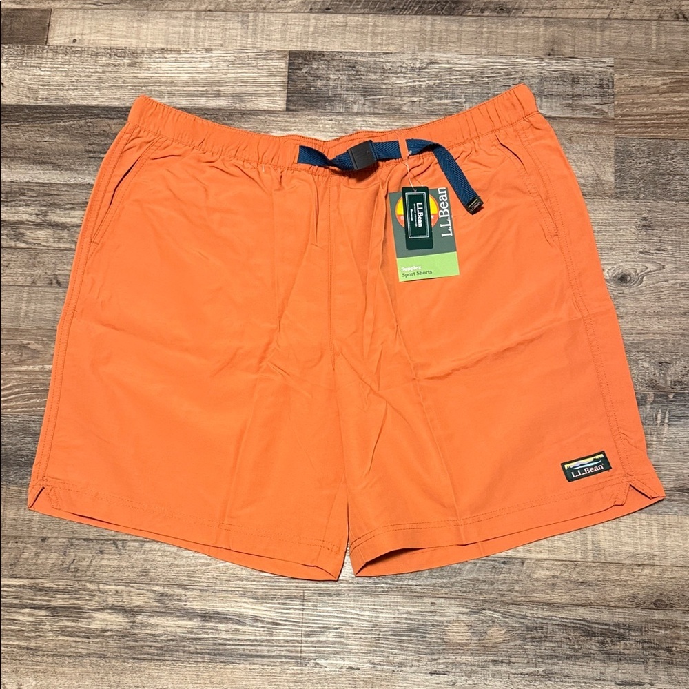 NWT L.L.Bean Men's Classic Supplex Sport Shorts Orange size XL